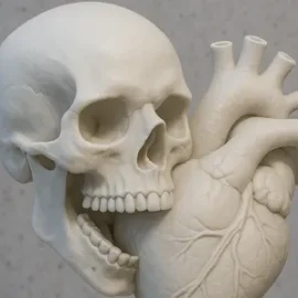 جمجمة وقلب تفاصيل جميلة