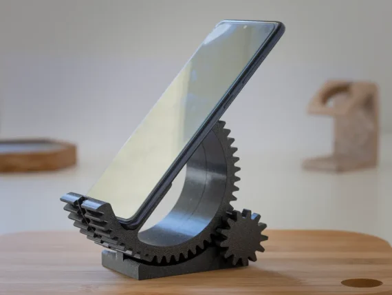 Tiltable pulley phone stand