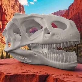 جمجمة ديناصور بيضاء