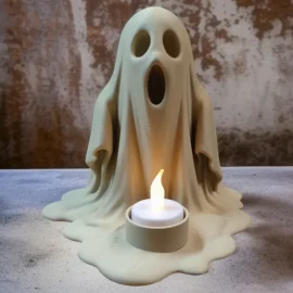 شبح بجانب شمعة