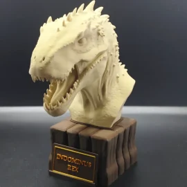 فازا بقاعدة خشبية لرآس ديناصور